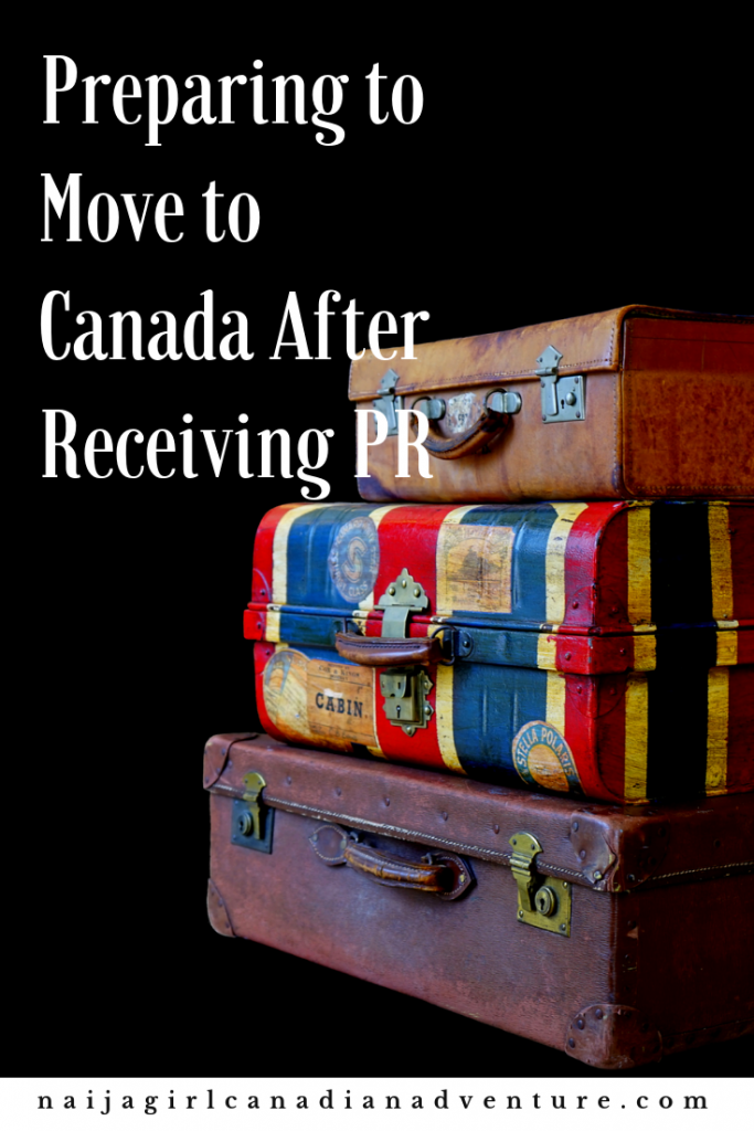 preparing to move to Canada after receiving permanent residence